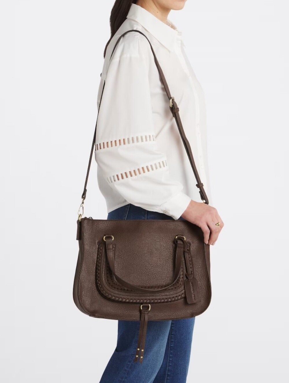 Malibu Skye Brown Faux Leather Shoulder Bag